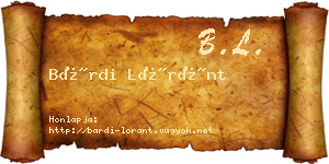 Bárdi Lóránt névjegykártya